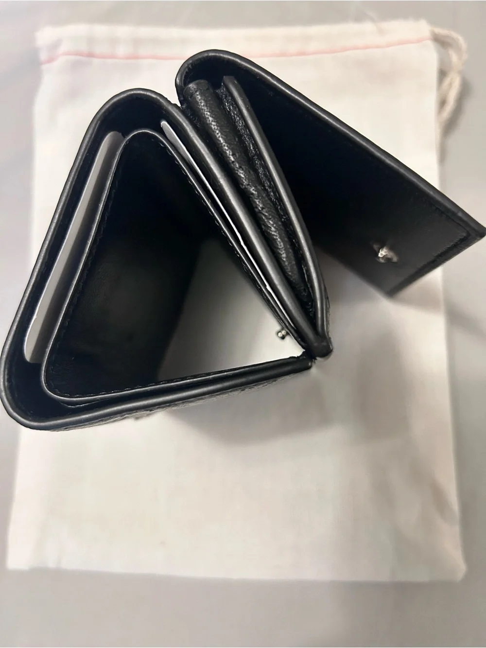 Balenciaga Black Perforated Leather Mini Card Holder